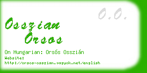 osszian orsos business card